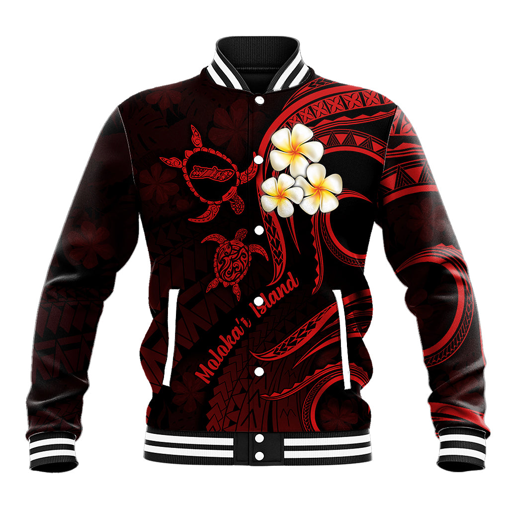 Polynesian Hawaii Baseball Jacket Molokai Islands with Pacific Plumeria Red Vibe LT9 - Wonder Print Shop