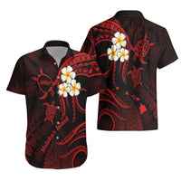 Polynesian Hawaii Hawaiian Shirt Molokai Islands with Pacific Plumeria Red Vibe - Wonder Print Shop