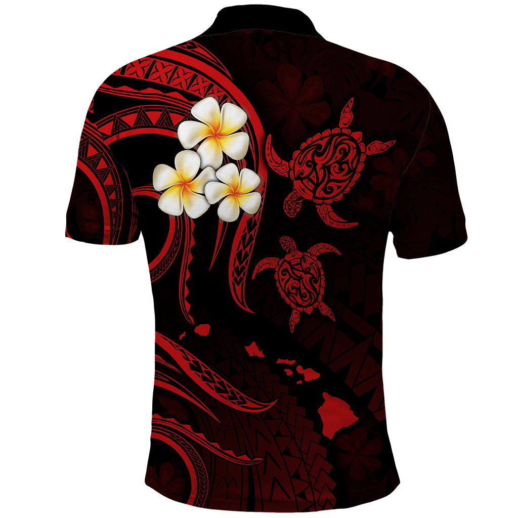 Polynesian Hawaii Polo Shirt Molokai Islands with Pacific Plumeria Red Vibe - Wonder Print Shop