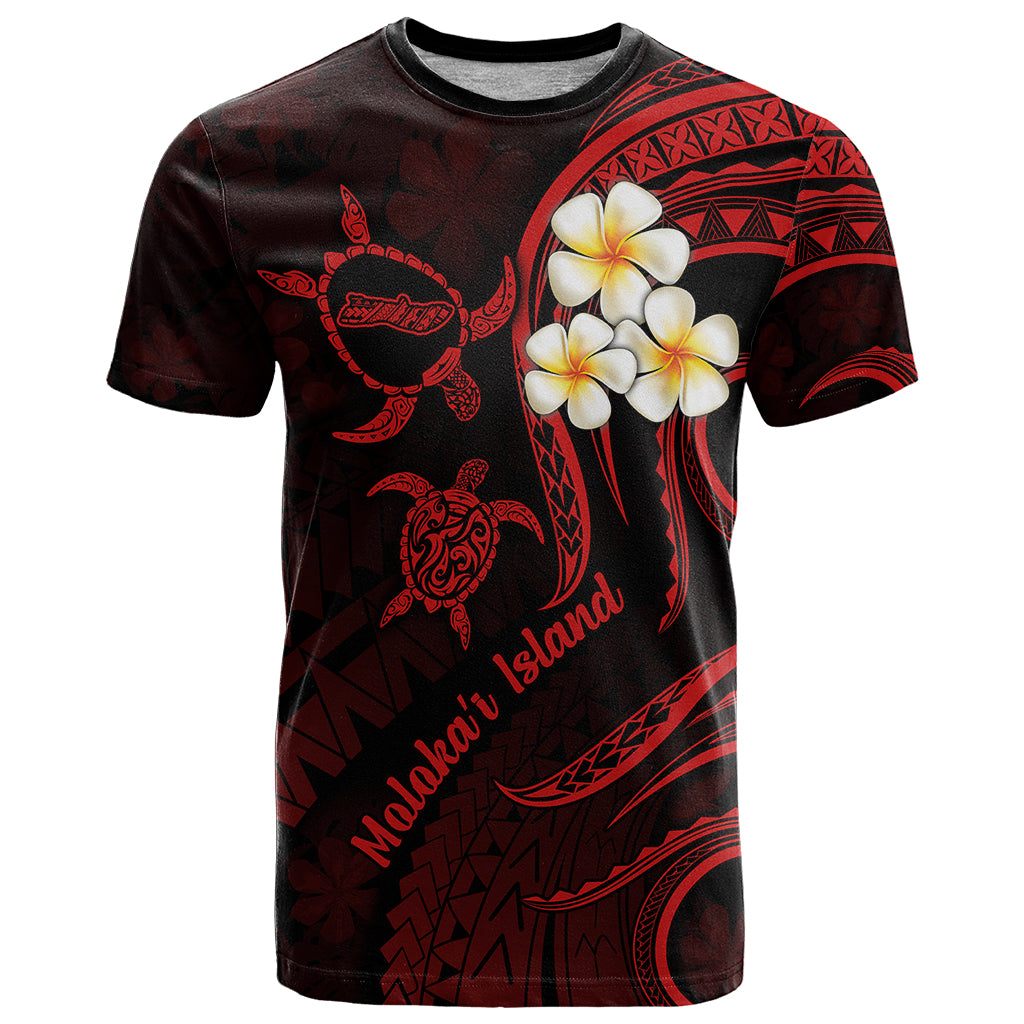 Polynesian Hawaii T Shirt Molokai Islands with Pacific Plumeria Red Vibe - Wonder Print Shop