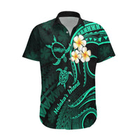 Polynesian Hawaii Hawaiian Shirt Molokai Islands with Pacific Plumeria Turquoise Vibe - Wonder Print Shop