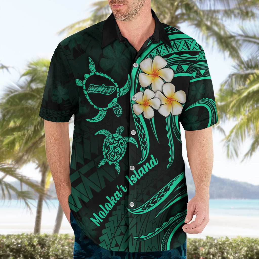Polynesian Hawaii Hawaiian Shirt Molokai Islands with Pacific Plumeria Turquoise Vibe - Wonder Print Shop