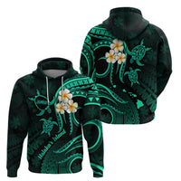 Polynesian Hawaii Hoodie Molokai Islands with Pacific Plumeria Turquoise Vibe - Wonder Print Shop