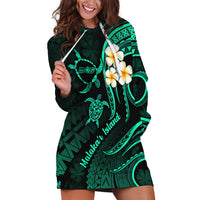 Polynesian Hawaii Hoodie Dress Molokai Islands with Pacific Plumeria Turquoise Vibe - Wonder Print Shop