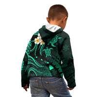 Polynesian Hawaii Kid Hoodie Molokai Islands with Pacific Plumeria Turquoise Vibe - Wonder Print Shop