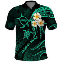 Polynesian Hawaii Polo Shirt Molokai Islands with Pacific Plumeria Turquoise Vibe - Wonder Print Shop
