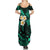 Polynesian Hawaii Summer Maxi Dress Molokai Islands with Pacific Plumeria Turquoise Vibe - Wonder Print Shop
