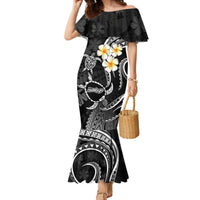 Polynesian Hawaii Mermaid Dress Molokai Islands with Pacific Plumeria White Vibe - Wonder Print Shop