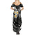 Polynesian Hawaii Summer Maxi Dress Molokai Islands with Pacific Plumeria White Vibe - Wonder Print Shop