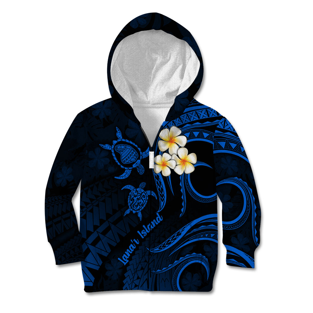 Hawaii Kid Hoodie Lanai Islands Polynesian Sunset Plumeria Blue Vibe - Wonder Print Shop