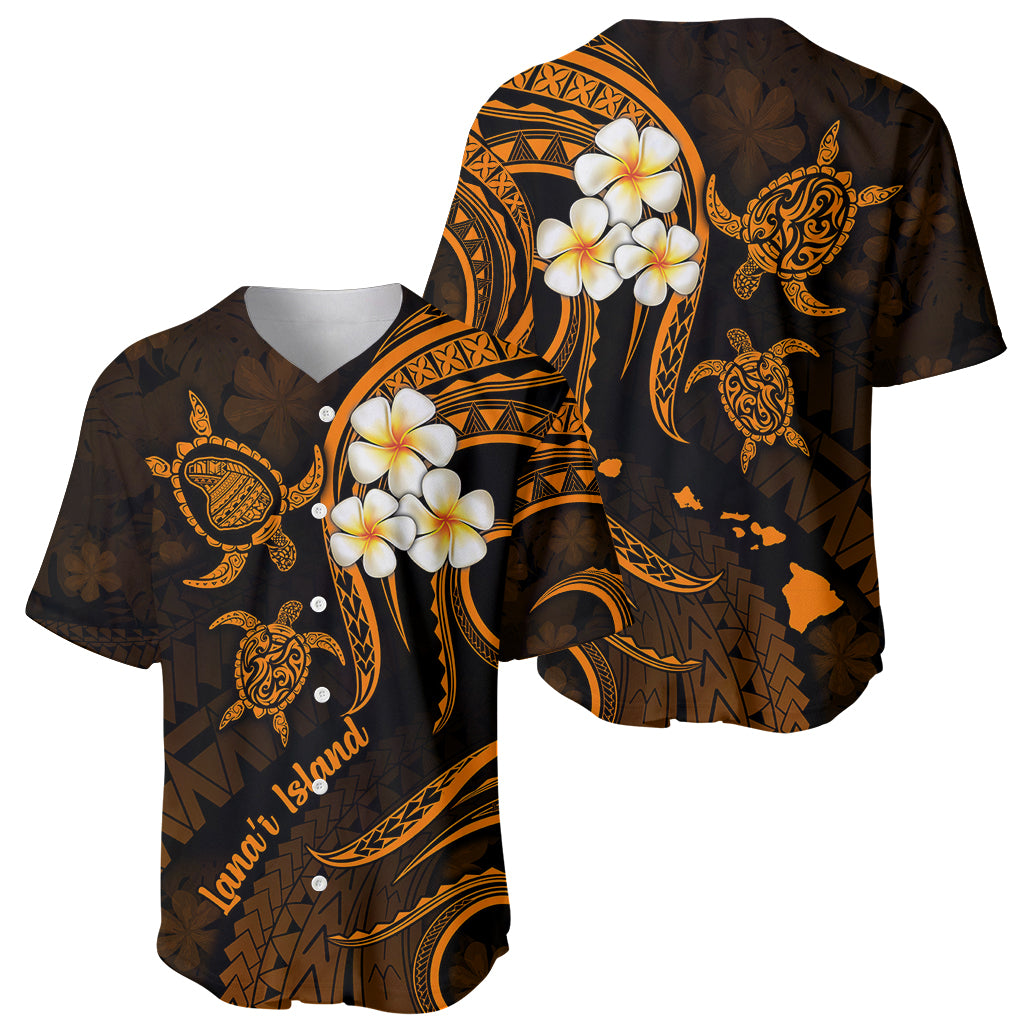 Hawaii Baseball Jersey Lanai Islands Polynesian Sunset Plumeria Gold Vibe LT9 - Wonder Print Shop