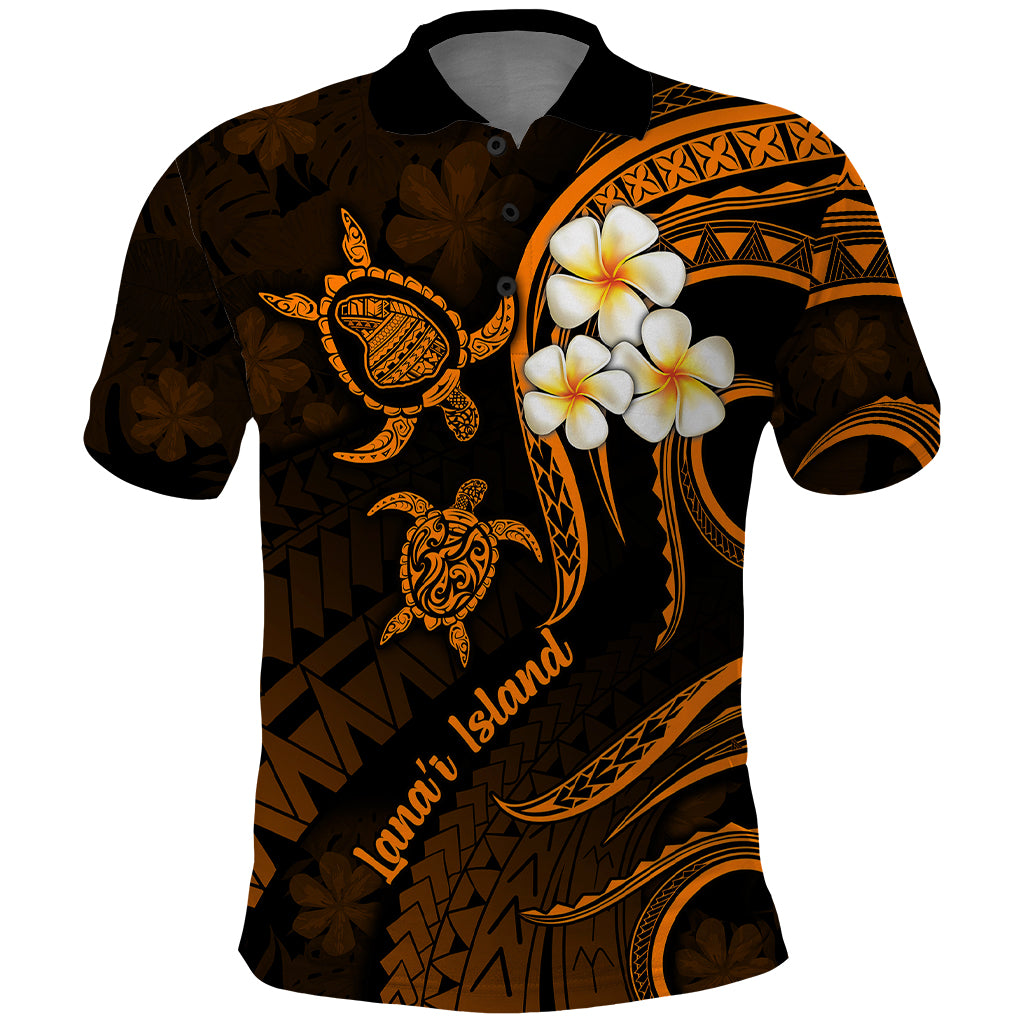 Hawaii Polo Shirt Lanai Islands Polynesian Sunset Plumeria Gold Vibe - Wonder Print Shop