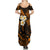 Hawaii Summer Maxi Dress Lanai Islands Polynesian Sunset Plumeria Gold Vibe - Wonder Print Shop