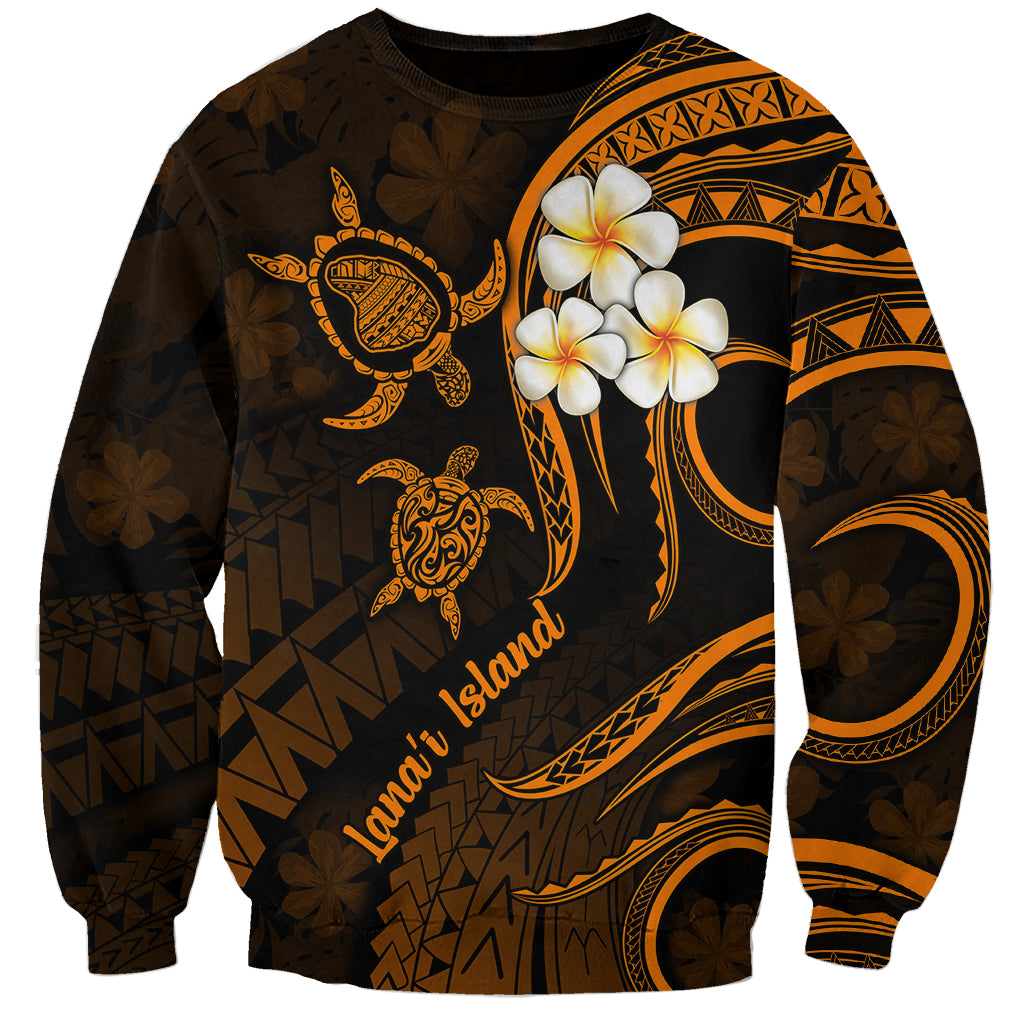 Hawaii Sweatshirt Lanai Islands Polynesian Sunset Plumeria Gold Vibe - Wonder Print Shop