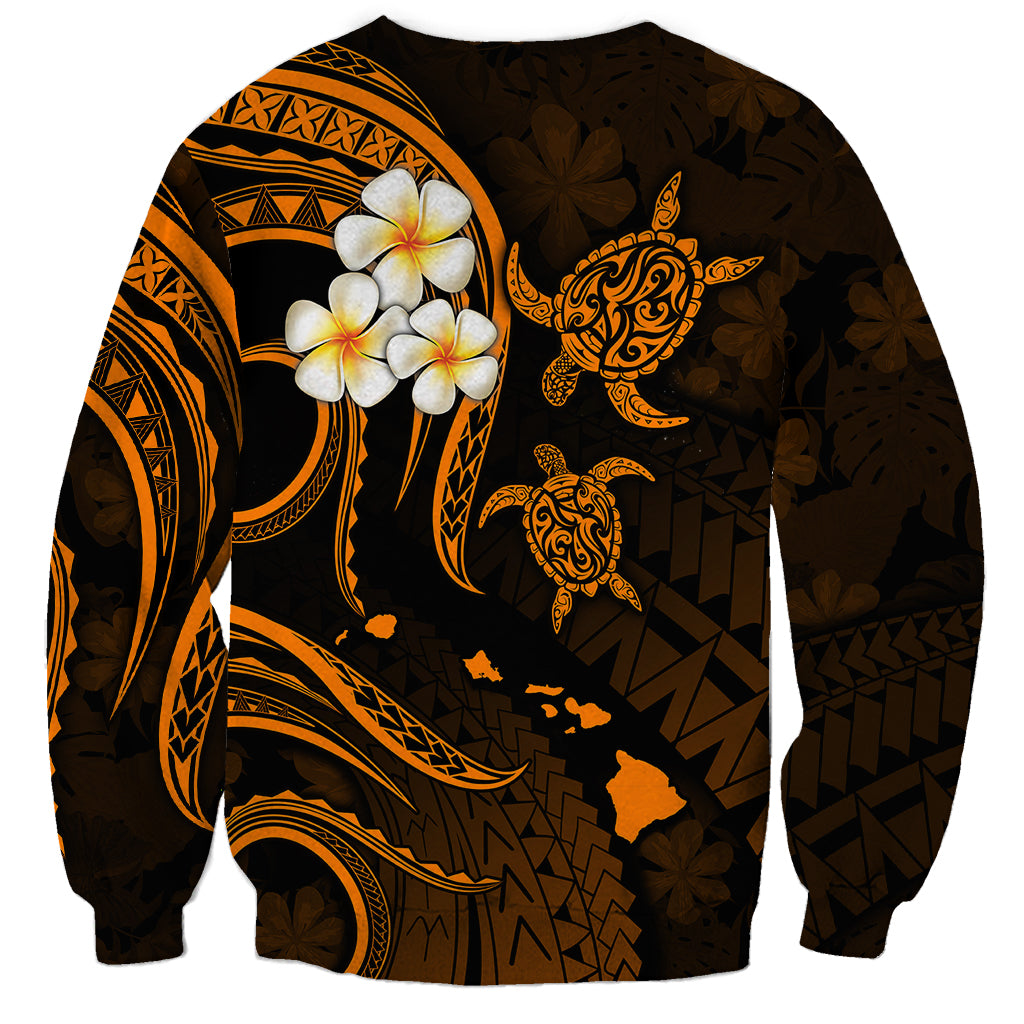 Hawaii Sweatshirt Lanai Islands Polynesian Sunset Plumeria Gold Vibe - Wonder Print Shop