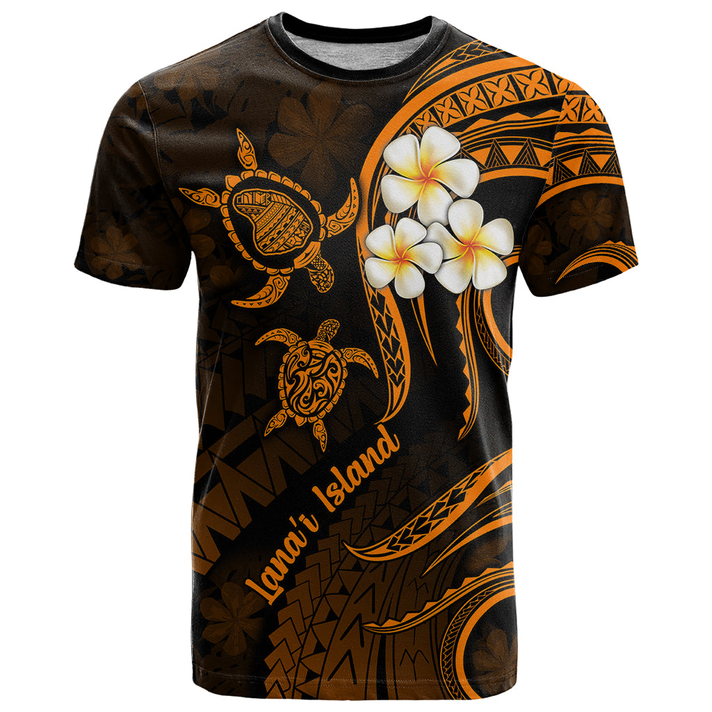 Hawaii T Shirt Lanai Islands Polynesian Sunset Plumeria Gold Vibe - Wonder Print Shop