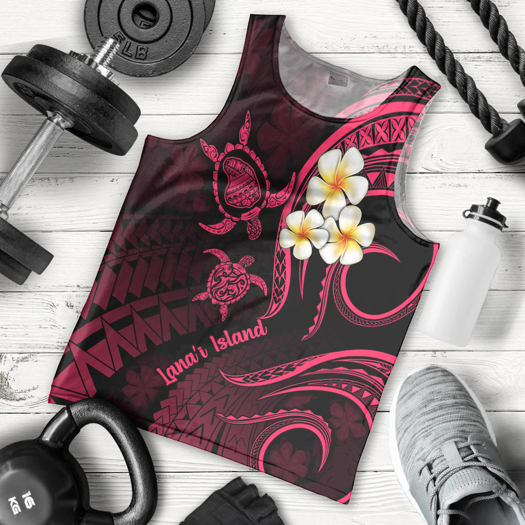hawaii-men-tank-top-lanai-islands-polynesian-sunset-plumeria-pink-vibe