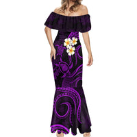 Polynesian Hawaii Mermaid Dress Lanai Islands with Pacific Plumeria Purple Vibe - Wonder Print Shop