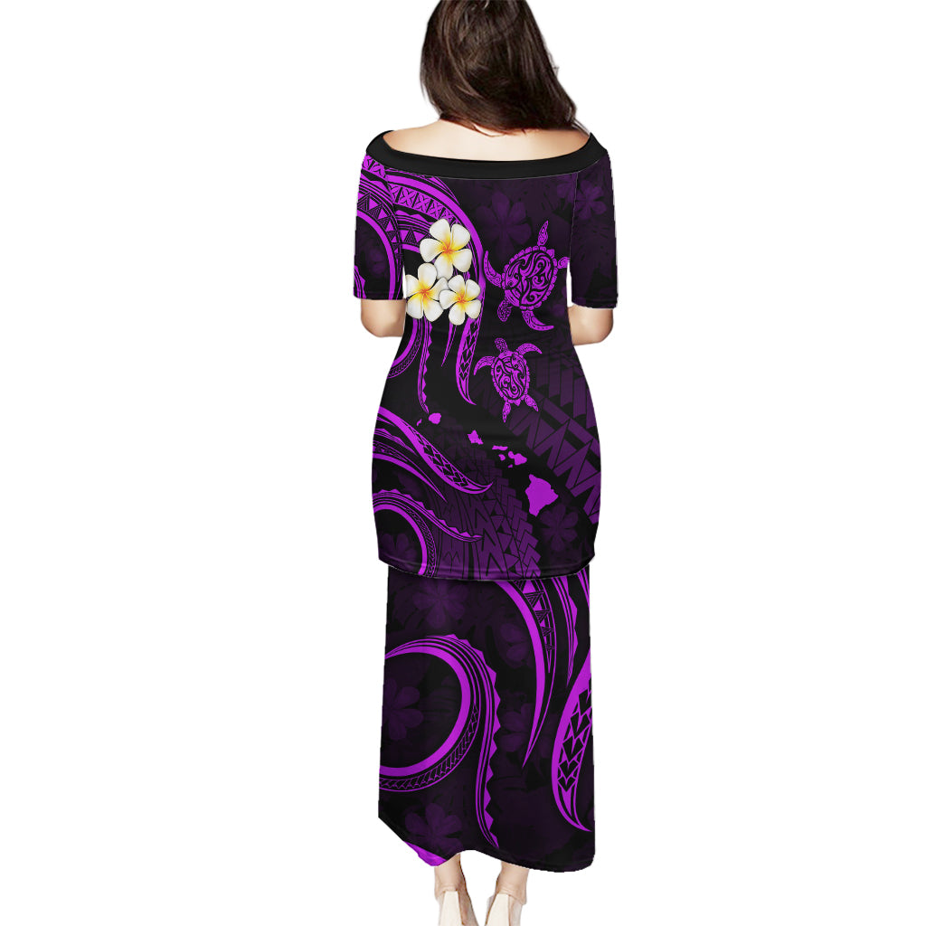 Polynesian Hawaii Puletasi Lanai Islands with Pacific Plumeria Purple Vibe - Wonder Print Shop