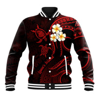 Polynesian Hawaii Baseball Jacket Lanai Islands with Pacific Plumeria Red Vibe LT9 - Wonder Print Shop