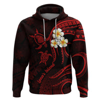 Polynesian Hawaii Hoodie Lanai Islands with Pacific Plumeria Red Vibe - Wonder Print Shop