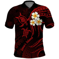 Polynesian Hawaii Polo Shirt Lanai Islands with Pacific Plumeria Red Vibe - Wonder Print Shop
