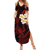 Polynesian Hawaii Summer Maxi Dress Lanai Islands with Pacific Plumeria Red Vibe - Wonder Print Shop