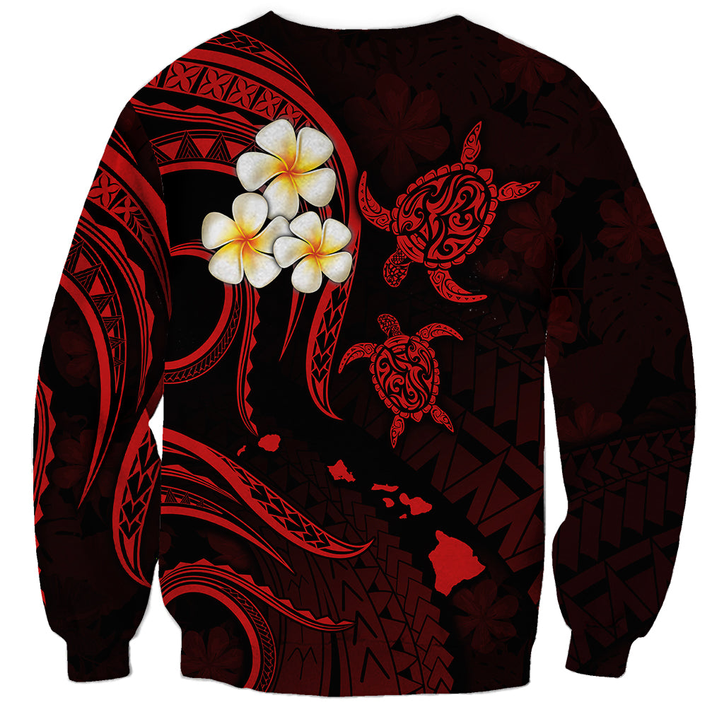 Polynesian Hawaii Sweatshirt Lanai Islands with Pacific Plumeria Red Vibe - Wonder Print Shop