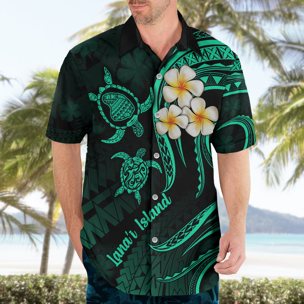 Polynesian Hawaii Hawaiian Shirt Lanai Islands with Pacific Plumeria Turquoise Vibe - Wonder Print Shop