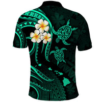 Polynesian Hawaii Polo Shirt Lanai Islands with Pacific Plumeria Turquoise Vibe - Wonder Print Shop