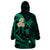 Polynesian Hawaii Wearable Blanket Hoodie Lanai Islands with Pacific Plumeria Turquoise Vibe - Wonder Print Shop