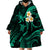Polynesian Hawaii Wearable Blanket Hoodie Lanai Islands with Pacific Plumeria Turquoise Vibe - Wonder Print Shop