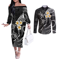 polynesian-hawaii-couples-off-the-shoulder-long-sleeve-dress-and-long-sleeve-button-shirts-lanai-islands-with-pacific-plumeria-white-vibe