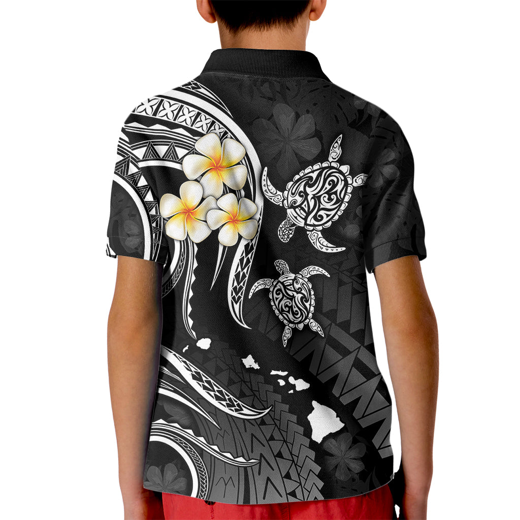 Polynesian Hawaii Kid Polo Shirt Lanai Islands with Pacific Plumeria White Vibe - Wonder Print Shop