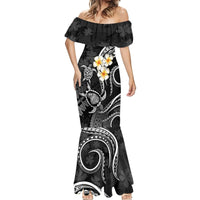 Polynesian Hawaii Mermaid Dress Lanai Islands with Pacific Plumeria White Vibe - Wonder Print Shop