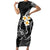 Polynesian Hawaii Short Sleeve Bodycon Dress Lanai Islands with Pacific Plumeria White Vibe - Wonder Print Shop