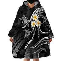 Polynesian Hawaii Wearable Blanket Hoodie Lanai Islands with Pacific Plumeria White Vibe - Wonder Print Shop