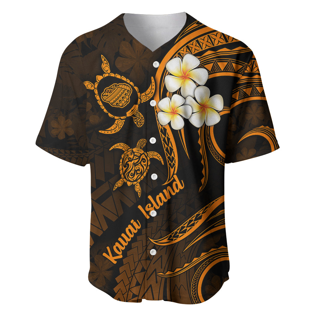 Hawaii Baseball Jersey Kauai Islands Polynesian Sunset Plumeria Gold Vibe LT9 - Wonder Print Shop
