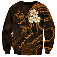 Hawaii Sweatshirt Kauai Islands Polynesian Sunset Plumeria Gold Vibe - Wonder Print Shop