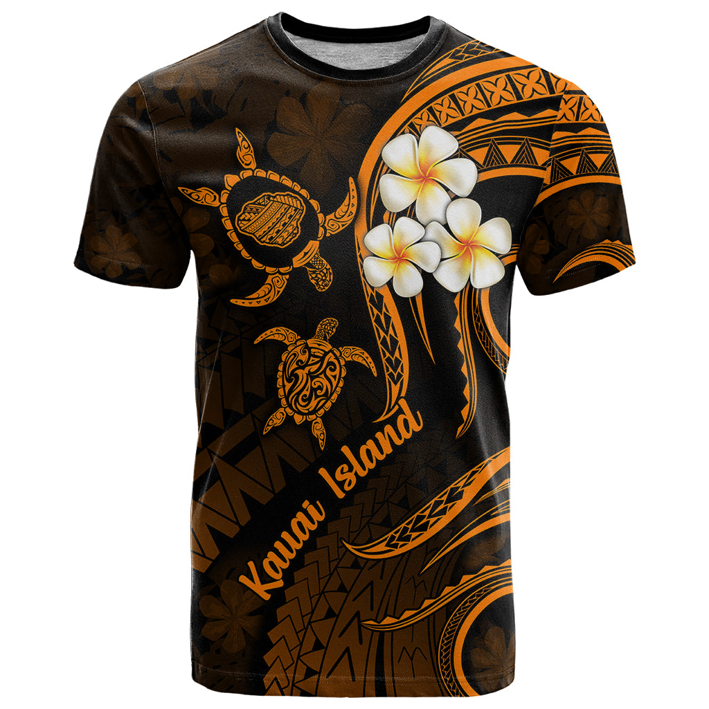 Hawaii T Shirt Kauai Islands Polynesian Sunset Plumeria Gold Vibe - Wonder Print Shop