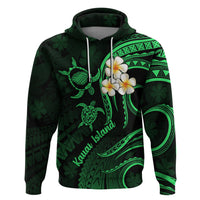 Hawaii Hoodie Kauai Islands Polynesian Sunset Plumeria Green Vibe - Wonder Print Shop