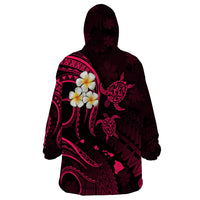 Hawaii Wearable Blanket Hoodie Kauai Islands Polynesian Sunset Plumeria Pink Vibe - Wonder Print Shop