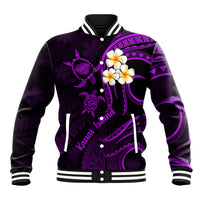 Polynesian Hawaii Baseball Jacket Kauai Islands with Pacific Plumeria Purple Vibe LT9 - Wonder Print Shop
