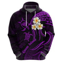 Polynesian Hawaii Hoodie Kauai Islands with Pacific Plumeria Purple Vibe - Wonder Print Shop