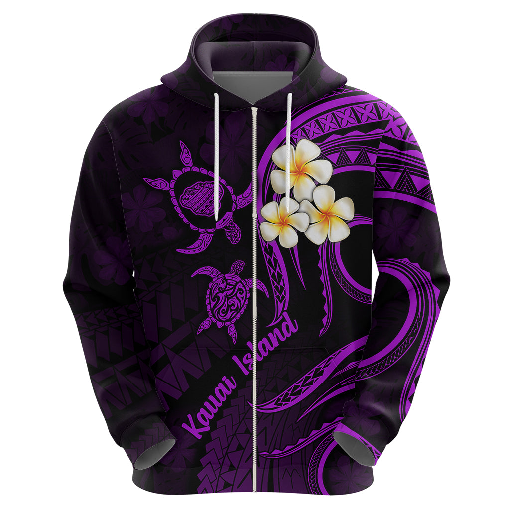 Polynesian Hawaii Hoodie Kauai Islands with Pacific Plumeria Purple Vibe - Wonder Print Shop