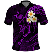 Polynesian Hawaii Polo Shirt Kauai Islands with Pacific Plumeria Purple Vibe - Wonder Print Shop