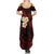 Polynesian Hawaii Summer Maxi Dress Kauai Islands with Pacific Plumeria Red Vibe - Wonder Print Shop
