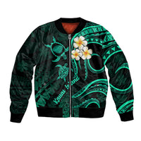 Polynesian Hawaii Bomber Jacket Kauai Islands with Pacific Plumeria Turquoise Vibe LT9 - Wonder Print Shop