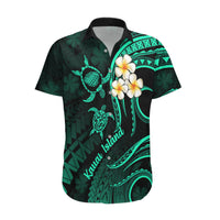 Polynesian Hawaii Hawaiian Shirt Kauai Islands with Pacific Plumeria Turquoise Vibe - Wonder Print Shop