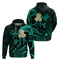 Polynesian Hawaii Hoodie Kauai Islands with Pacific Plumeria Turquoise Vibe - Wonder Print Shop
